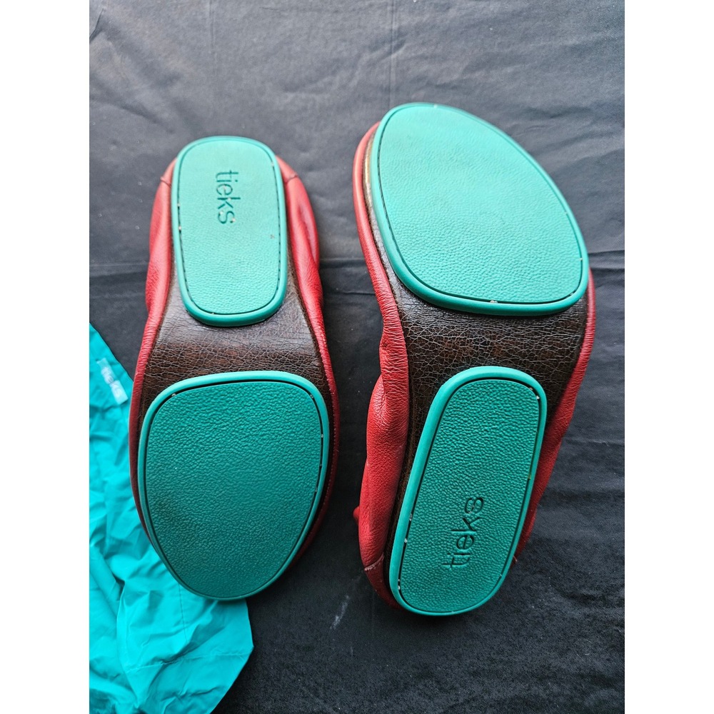 Tieks by Gavrieli Cardinal Red Leather Ballet Flats Size 11 with Box and Bag - Picture 7 of 7